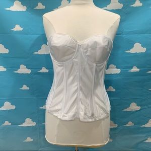 White Strapless Satin Corset Top